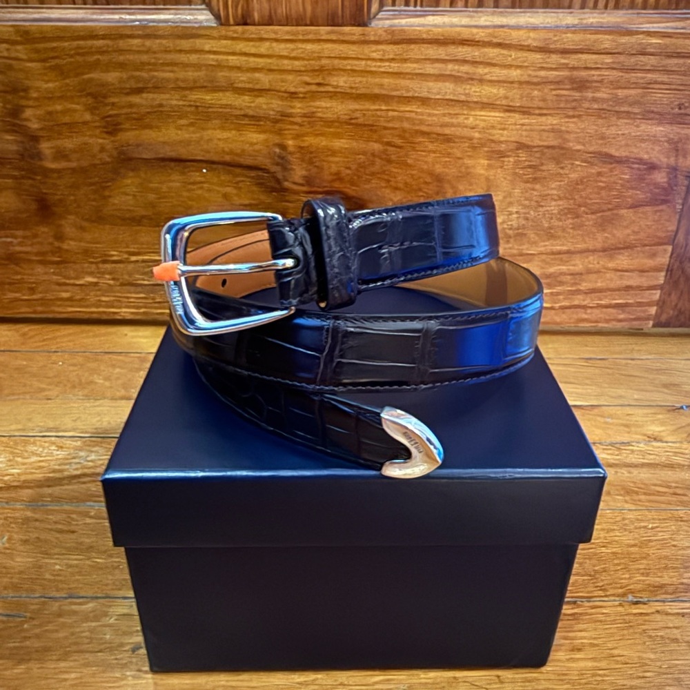 Ralph Lauren Purple Label Black Aligator Belt